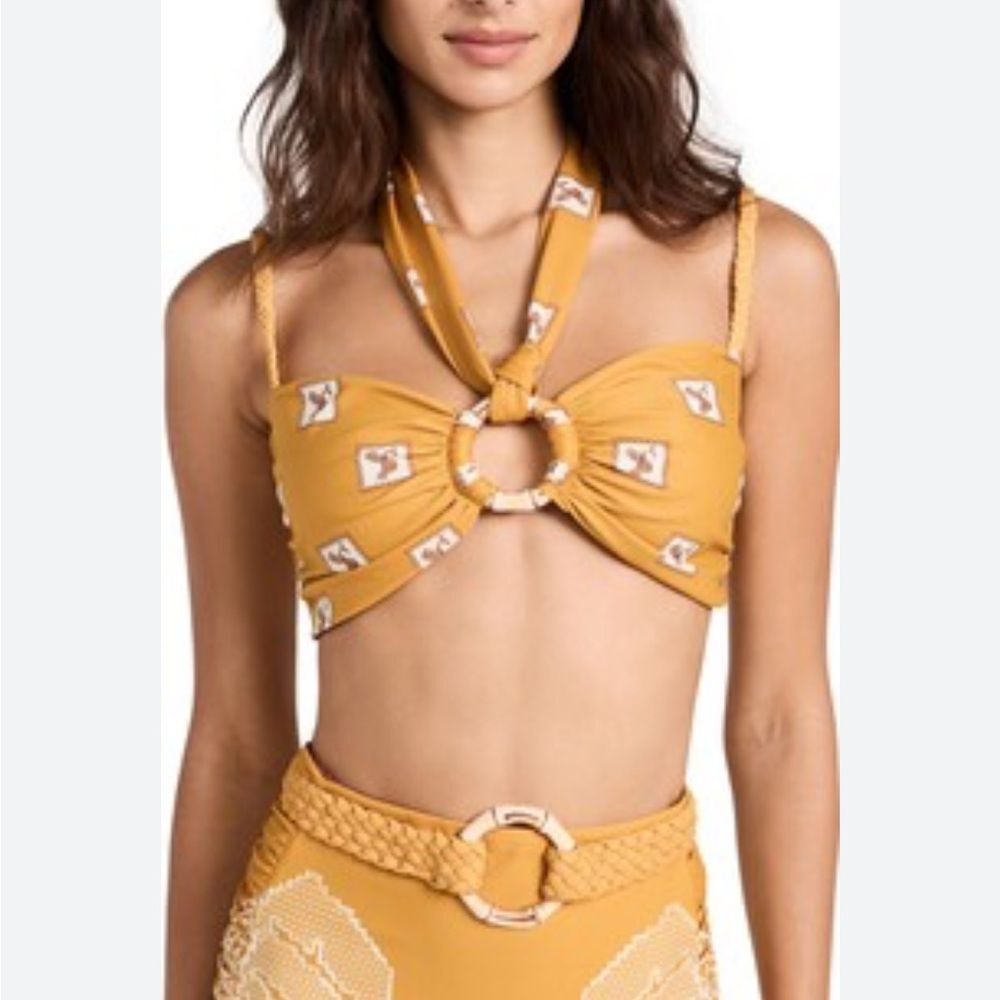 Johanna Ortiz Andean Yellow Hiram Bikini Top NWT $295 - Picture 2 of 6